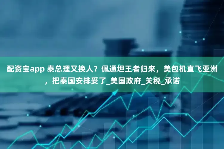 配资宝app 泰总理又换人？佩通坦王者归来，美包机直飞亚洲，把泰国安排妥了_美国政府_关税_承诺